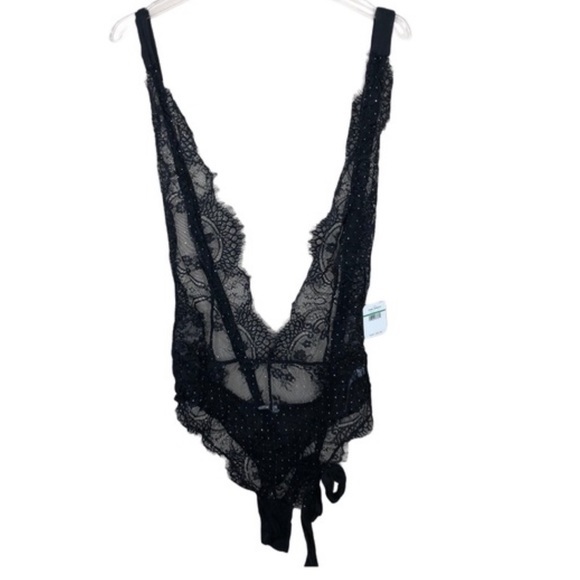 Free People Show Off Bodysuit Black Combo - Picture 3 of 3